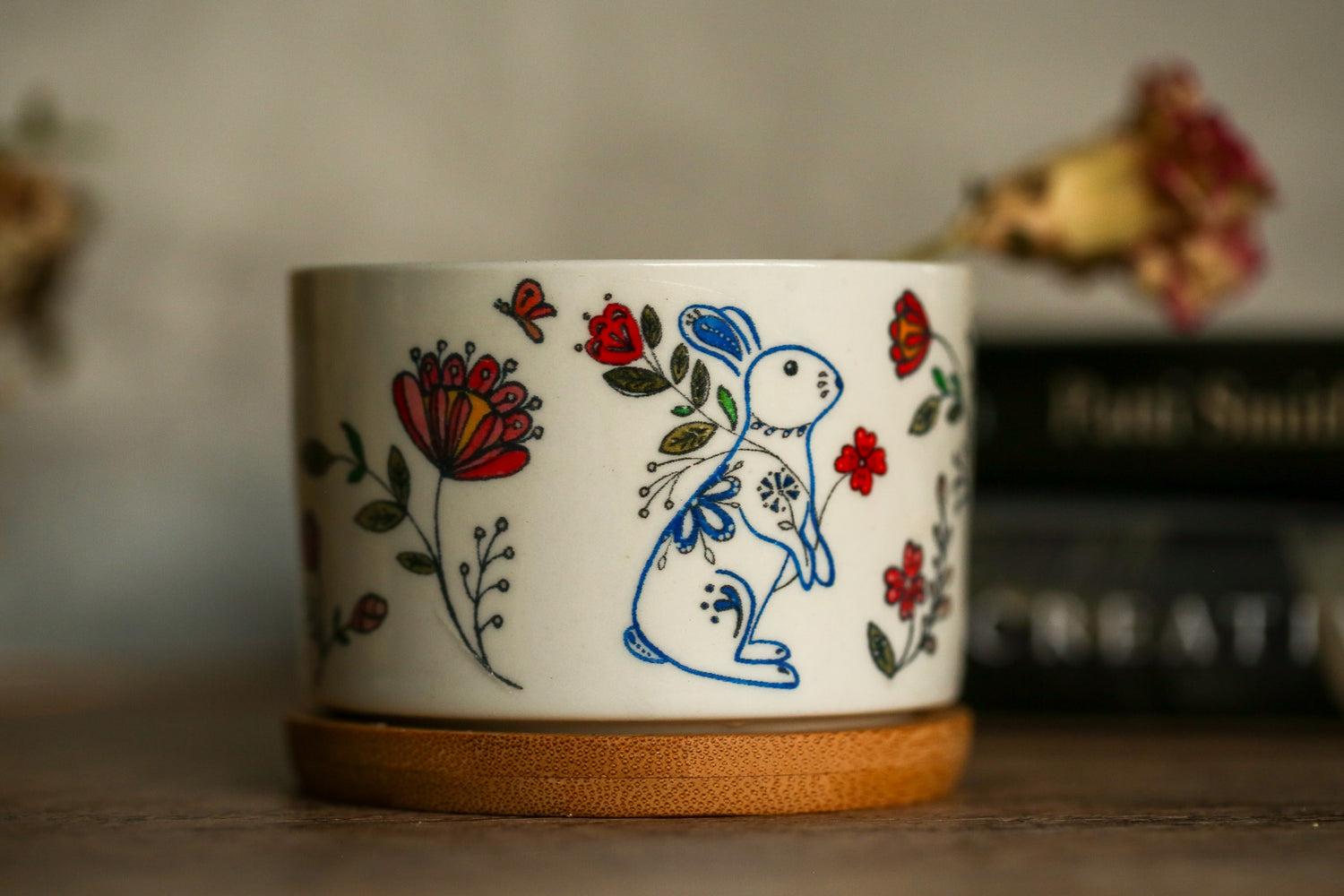 Floral Zodiac Mini Ceramic Planter